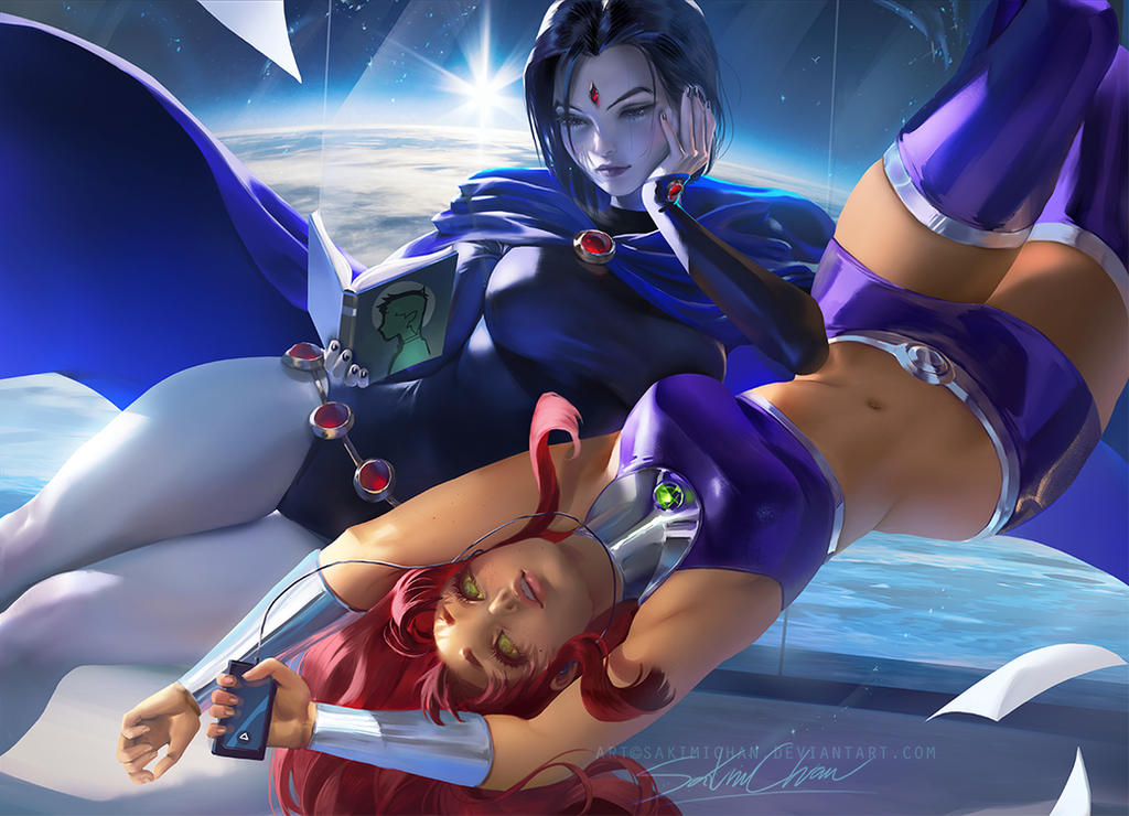 Raven Starfire by sakimichan