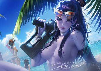 Widowmaker .nude light tag. by sakimichan