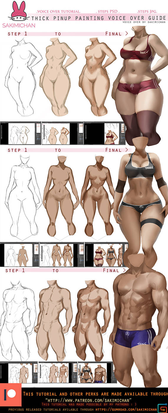 How to: paint thick Pinup voice over tut.promo. by sakimichan