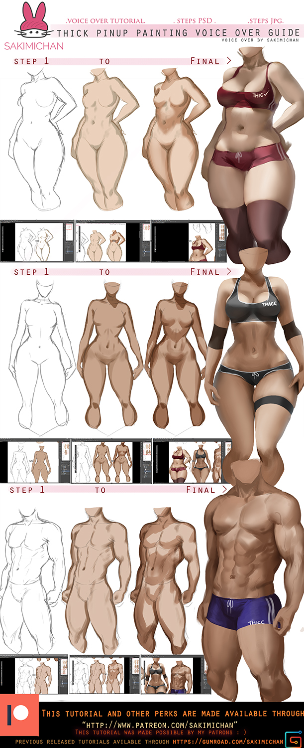 How to: paint thick Pinup voice over tut.promo. by sakimichan