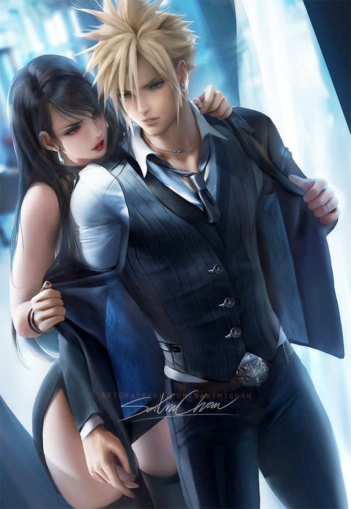 Cloud Strife Suit by sakimichan