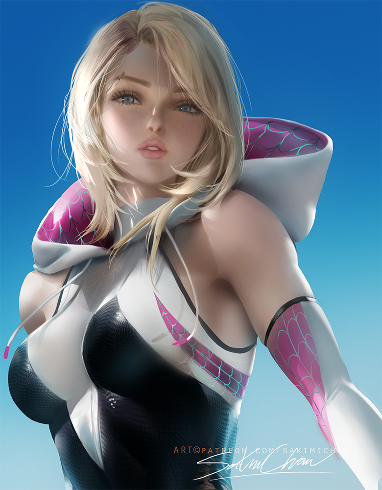 Spider Gwen .final render. by sakimichan