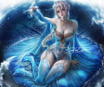 Platinum Ice Queen by sakimichan