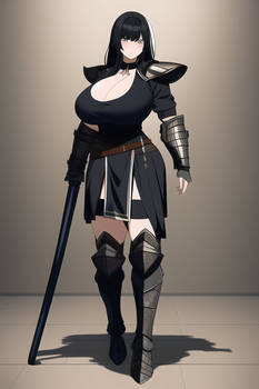 Medieval, Warrior, Light Armor, Big Breasts, Femal