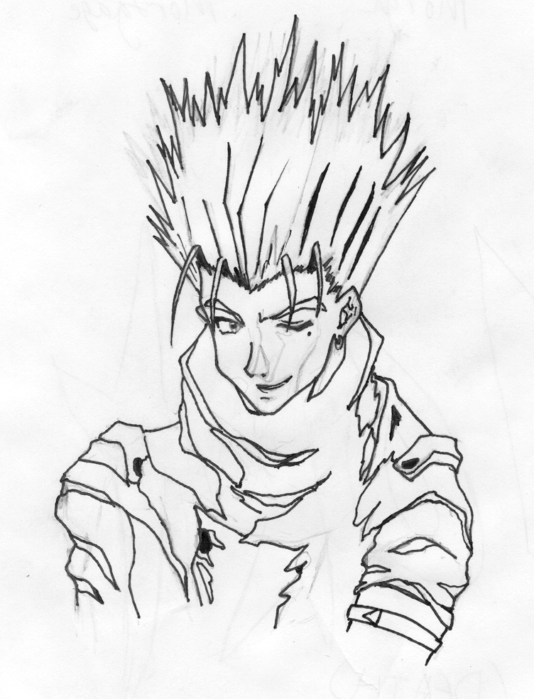 Vash winks, sketch