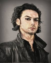 Aidan Turner Pencil Drawing colorized