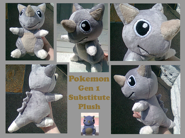 Gen 1 Rhydon Substitute Plush by methuselah alchemist on DeviantArt