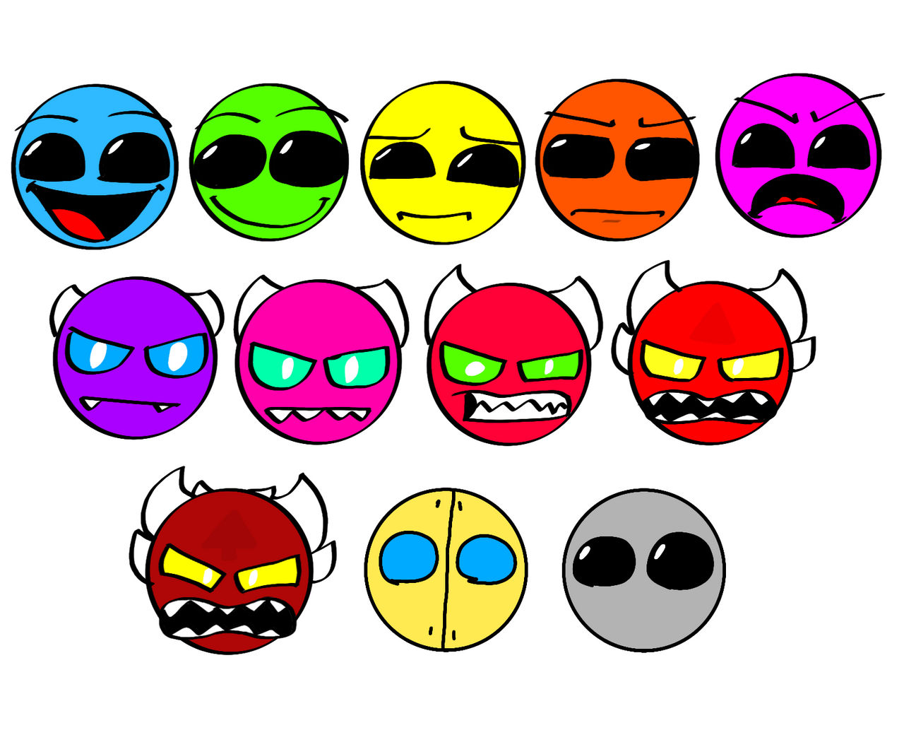 Geometry dash Difficulty Face by TheAndikaOfficial on DeviantArt