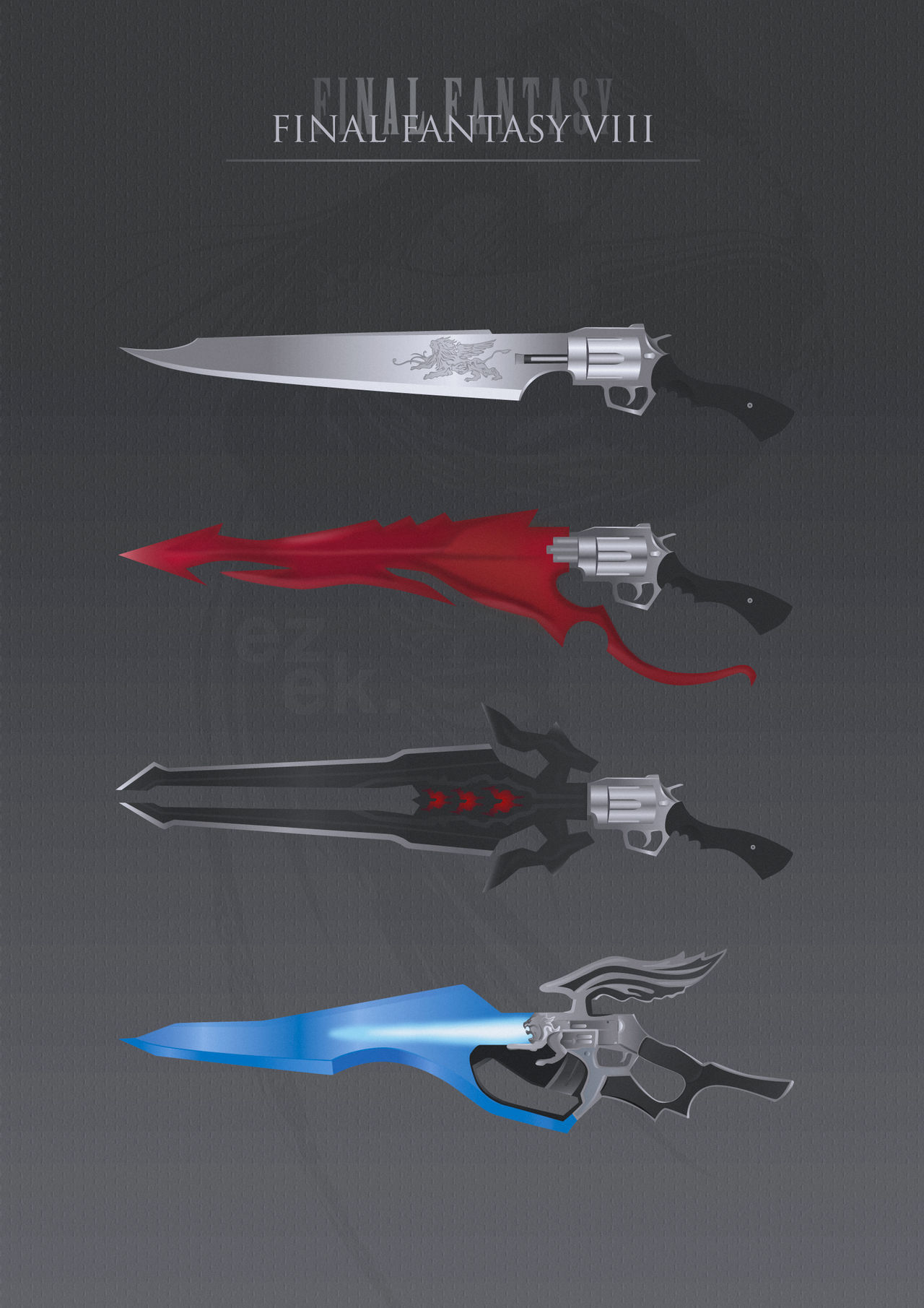 Final Fantasy VIII Gunblades by ezekdesigns on DeviantArt