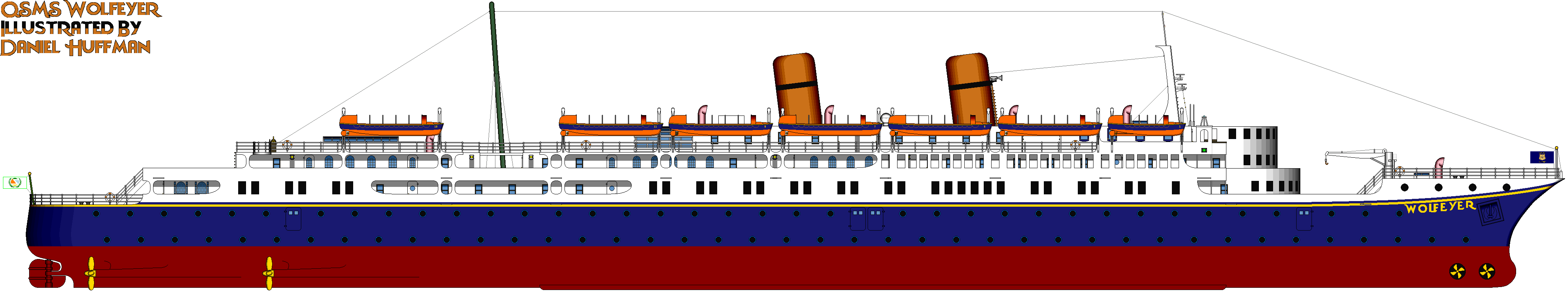 Quadruple-Screw Motor Ship Wolfeyer