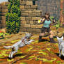 Lara Croft vs Wolves - Tomb Raider