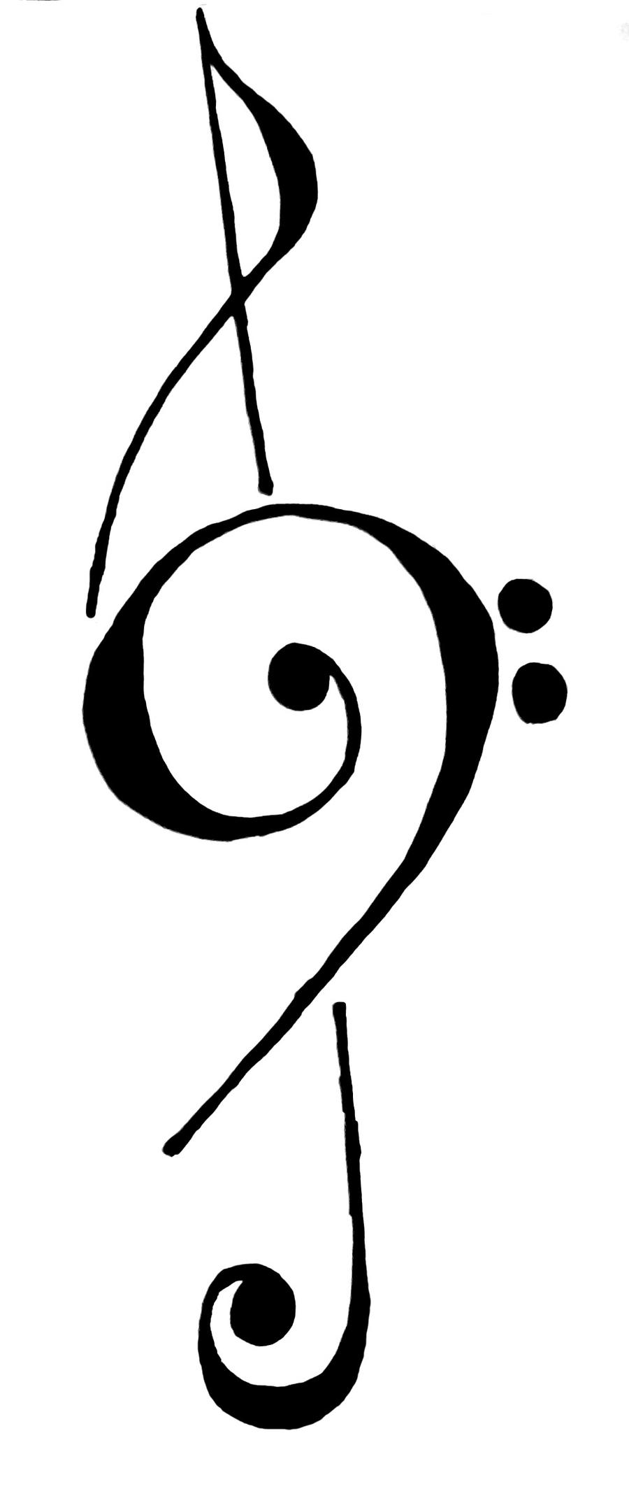Treble Bass Clef Tattoo by neon-giraffe on DeviantArt