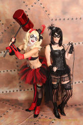 Burlesque Harley Quinn and Catwoman