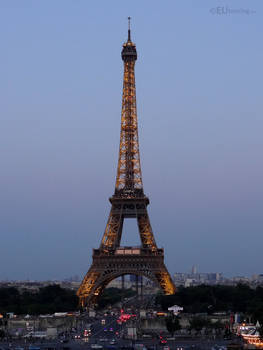 The Eiffel Tower over Pont d'Iena