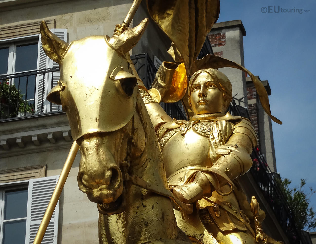 Gilded statue of Jeanne d'Arc