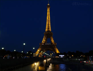 Eiffel Tower at night while on holiday