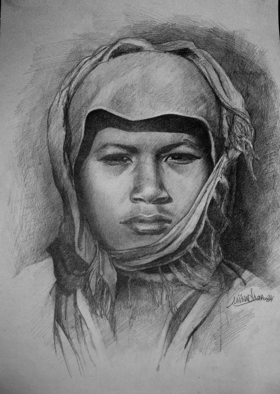 Girl in graphite