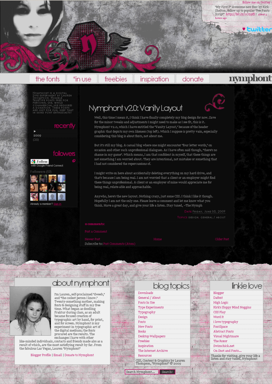 Nymphont Blog Layout