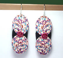 Confetti Ovals Polymer Clay Dangle Earrings