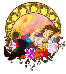 Harry Styles in Mucha's style