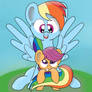 Rainbow Dash and Scoots
