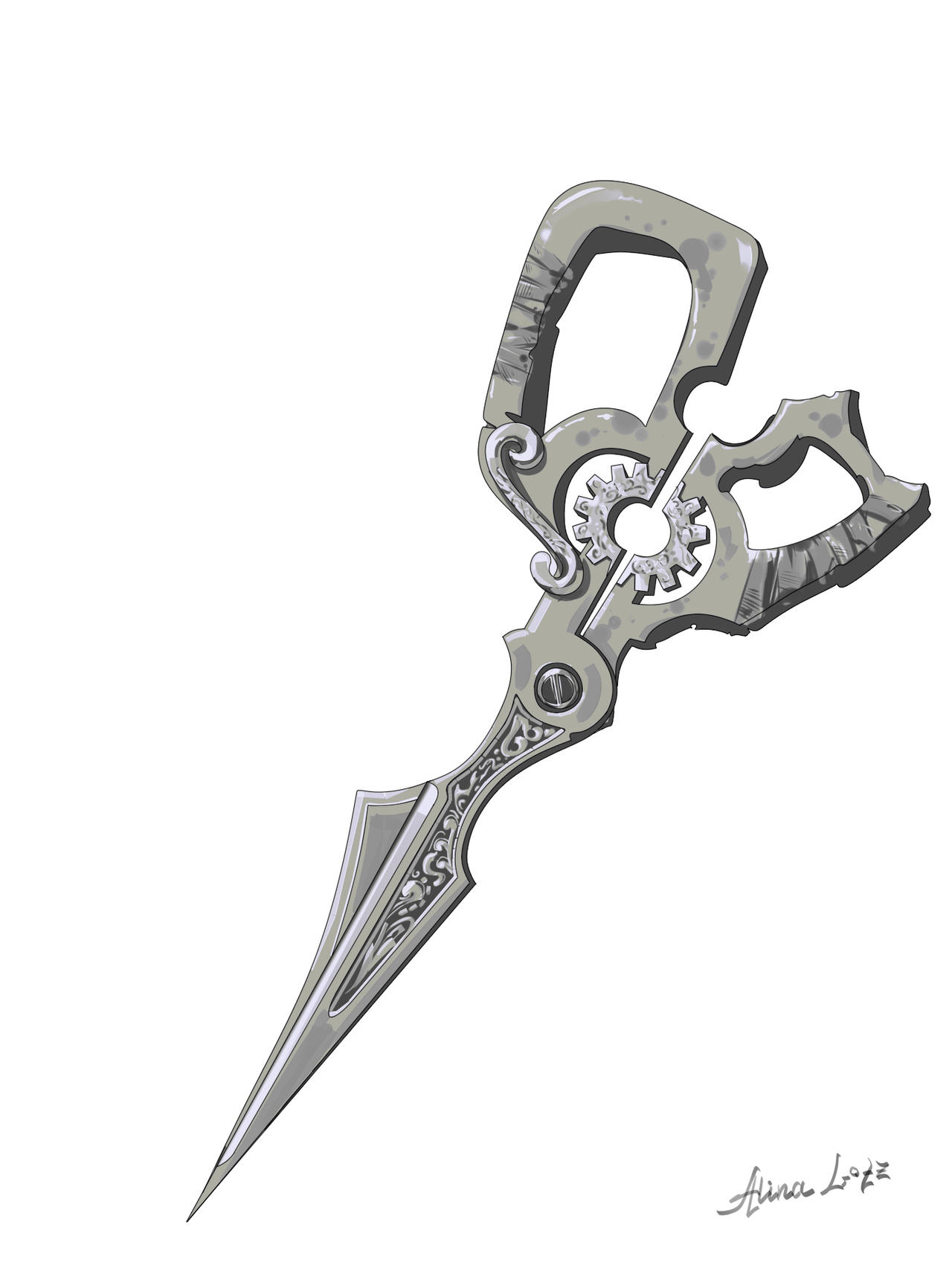 Fantasy steampunk scissors by alinalotz on DeviantArt