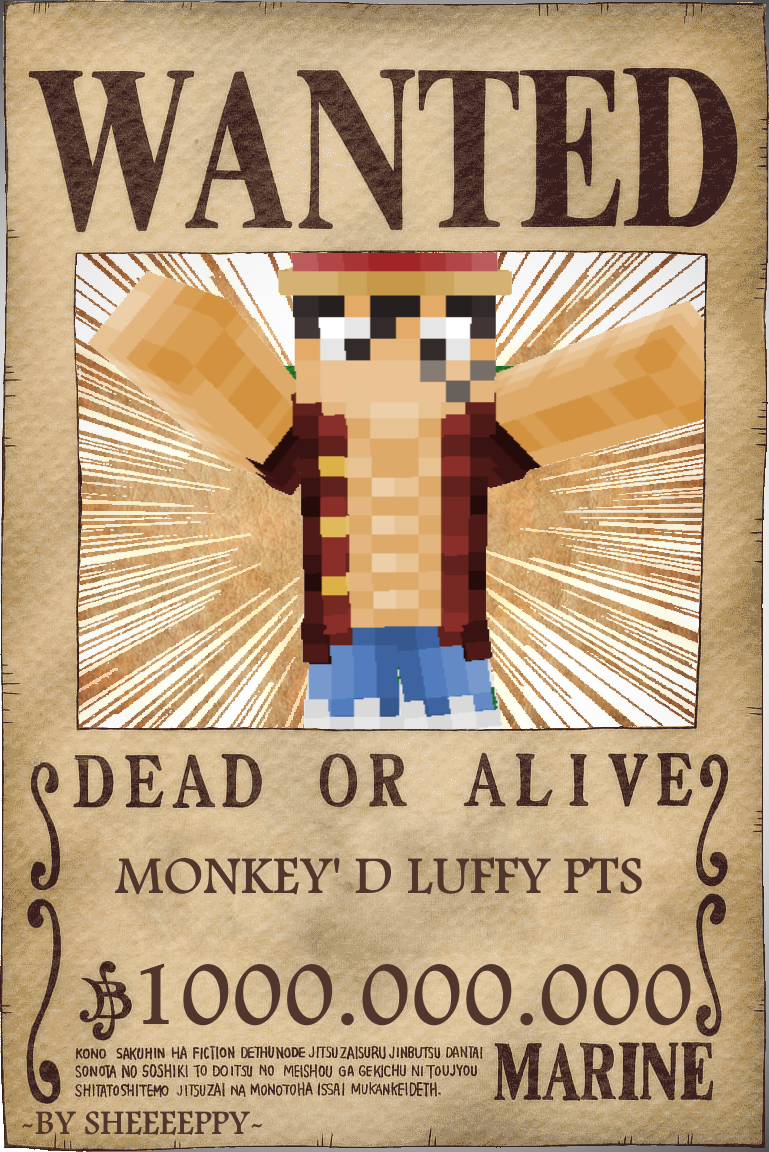 PTS Luffy  -By Sheeeeppy- Remake Minecraft Skin