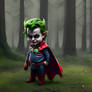 Little Joker with cape in the forest