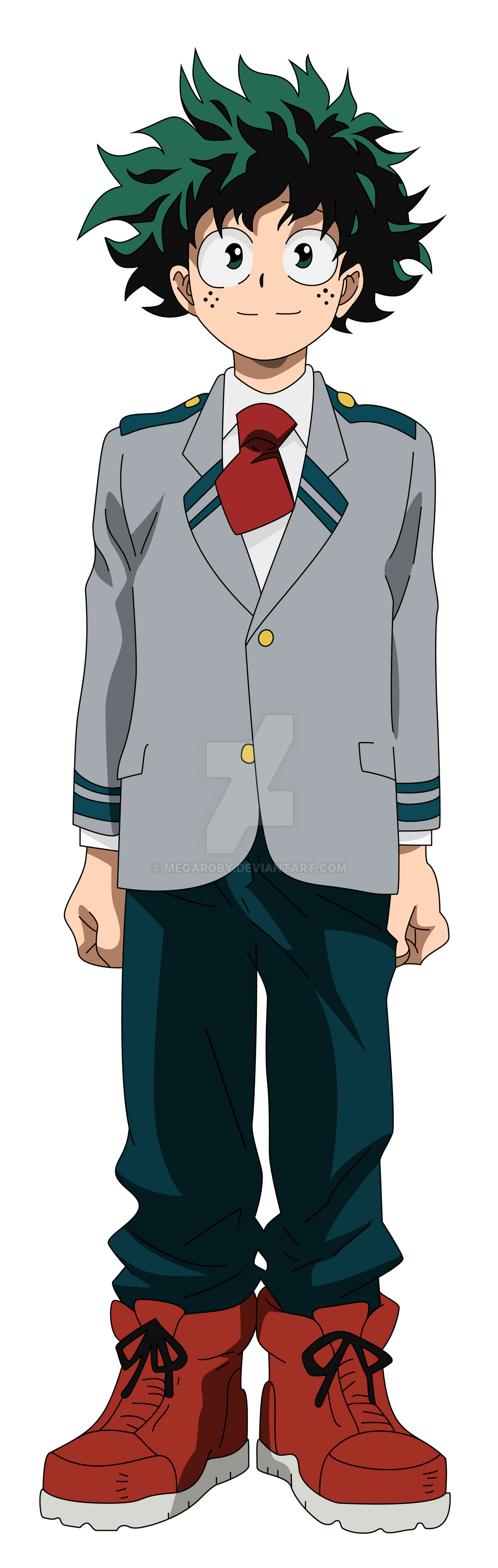 Izuku Midoriya School Uniform Full Body by MegaRoby on DeviantArt
