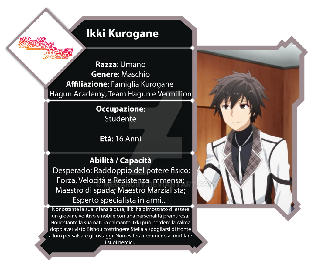 Ikki Kurogane Character Card Rakudai Kishi by MegaRoby on DeviantArt