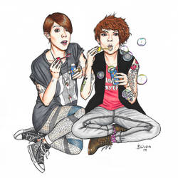 Blowing Bubble with Tegan and Sara