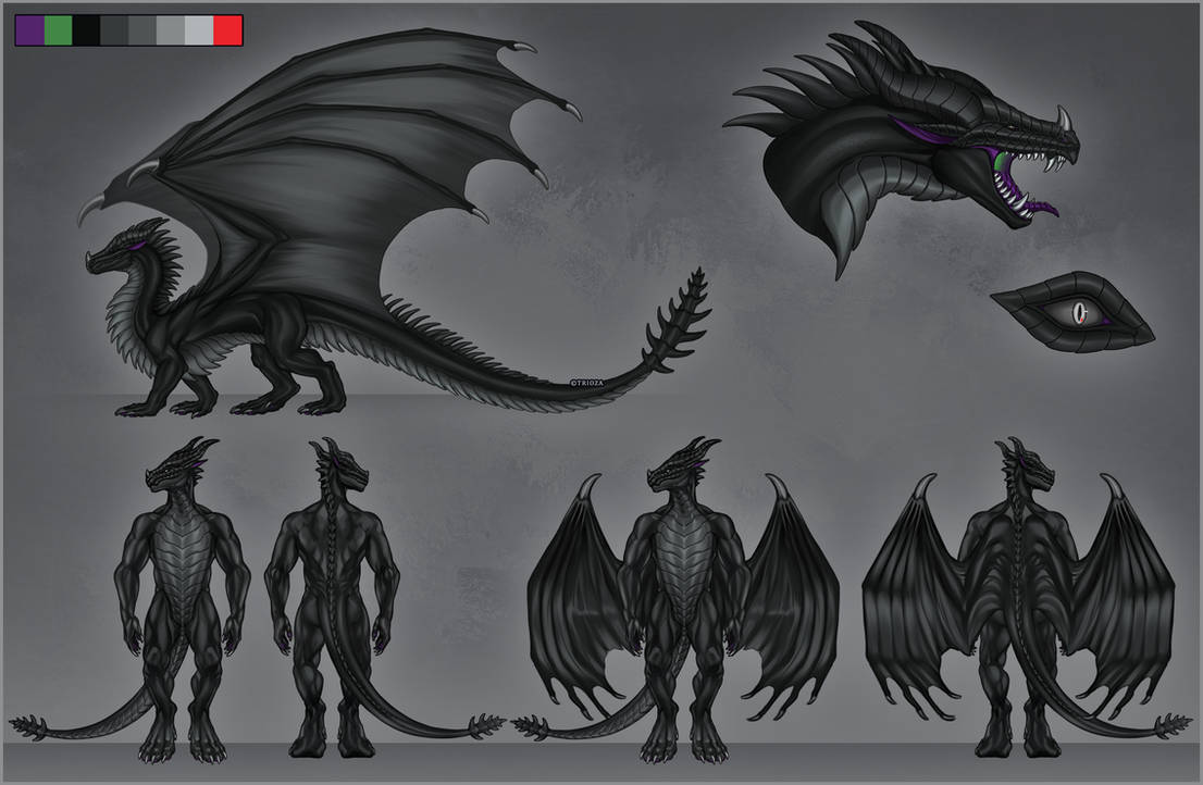 Dragon Reference Sheet for Rivendark v2 [Commissio by Trioza on DeviantArt