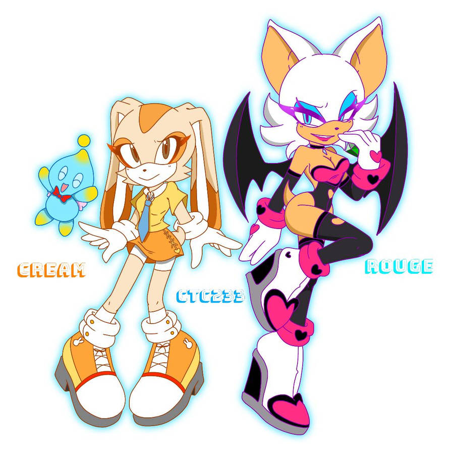 Cream and Rouge: (Redesign / AU) by CaraTheCat233 on DeviantArt