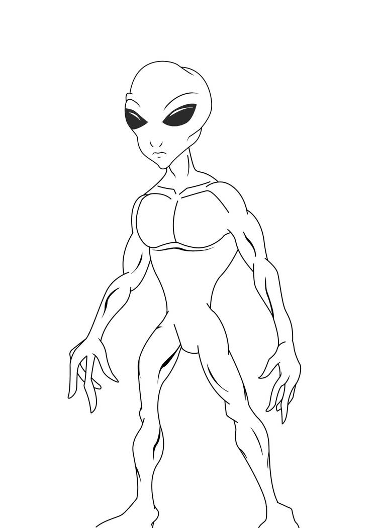Grey Alien Lineart by Nesgate on DeviantArt