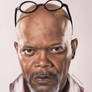 Drawing with colored pencils - Samuel L Jackson