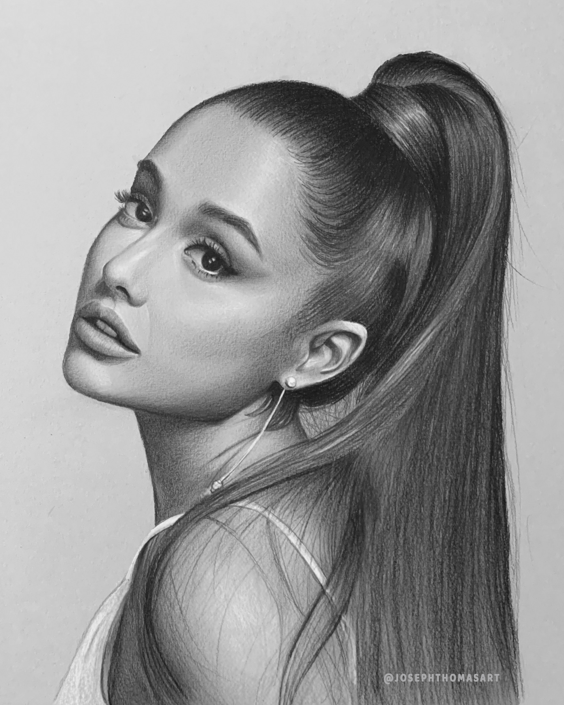 Pencil Drawing Ariana Grande by JosephThomasArt on DeviantArt