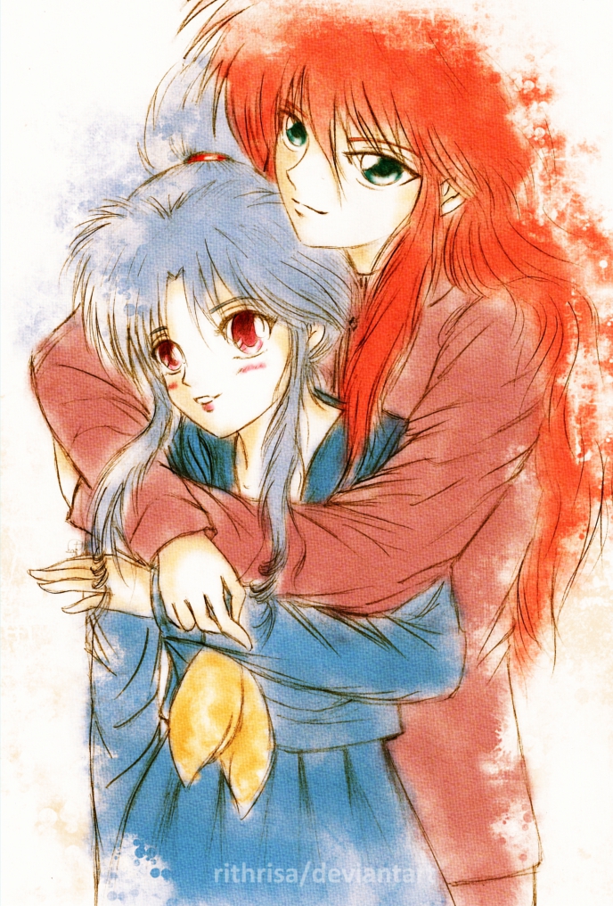 Botan and Kurama by rithrisa on DeviantArt