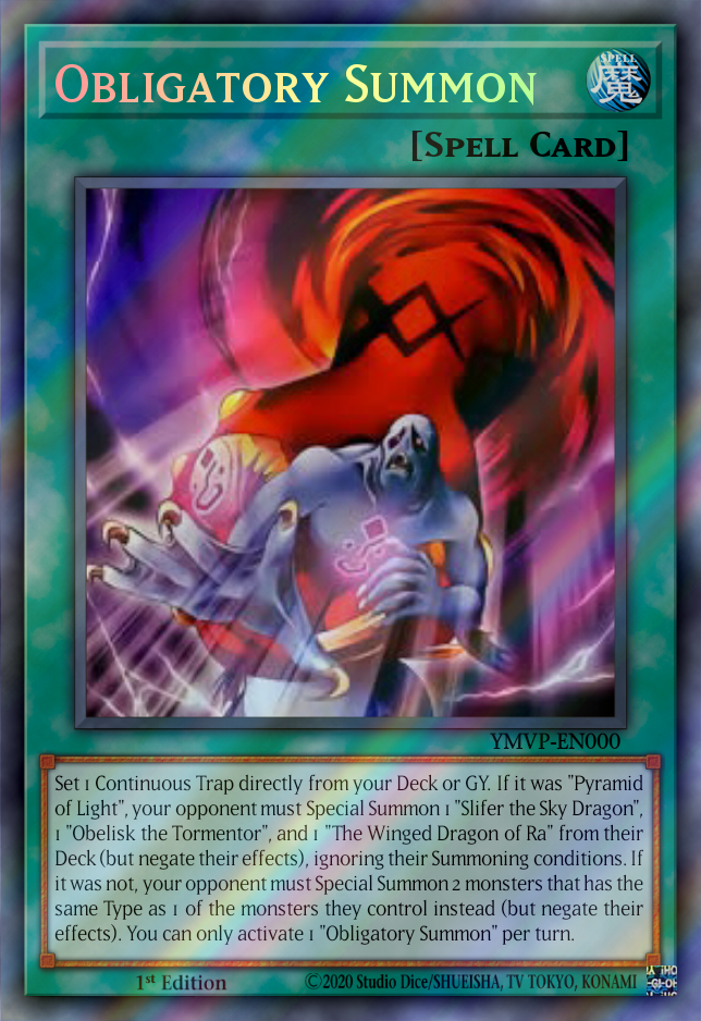 obligatory summon yugioh card Yu-Gi-Oh! - Cloud (GLAS-EN049) - Gladiators Assault - 1st Edition Pyramid of Light/DIVINE Support: Obligatory