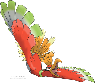 Ho-oh - Lord of the Sky - by EvilQueenie on deviantART
