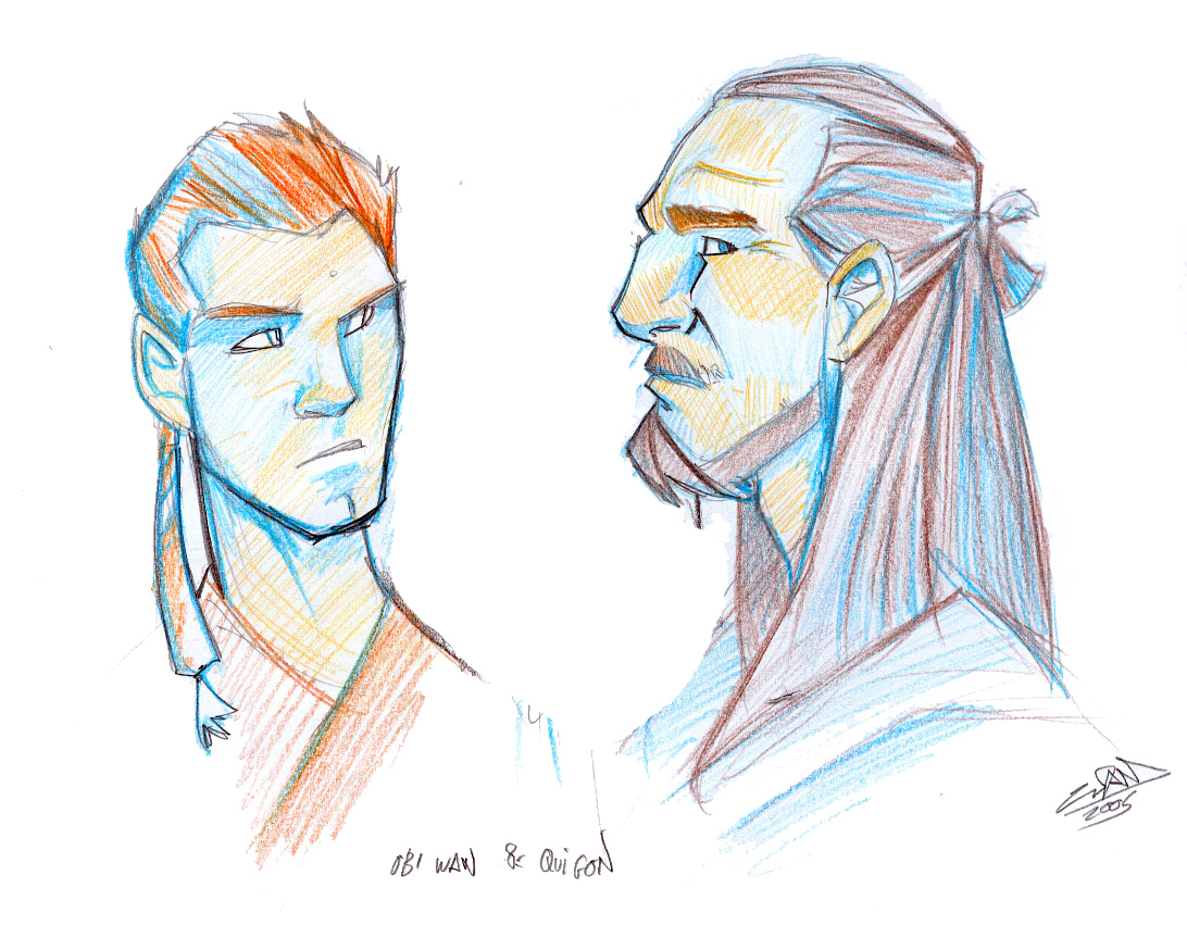 obi wan and qui gon sketch