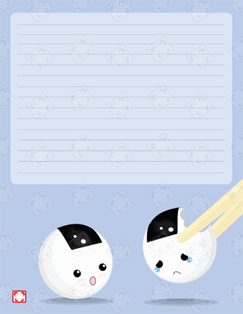Weeping Onigiri Stationary by gonnafly