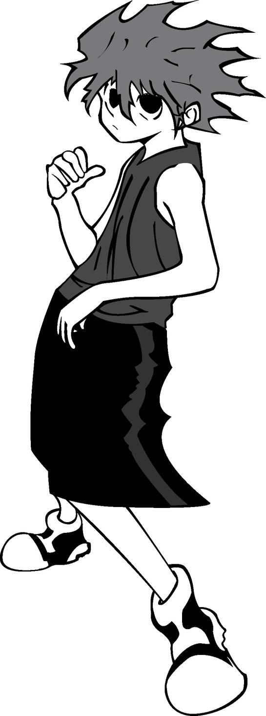 Killua Greyscale Vector by 13luemoons on DeviantArt
