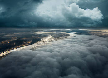 View of clouds from above -stock