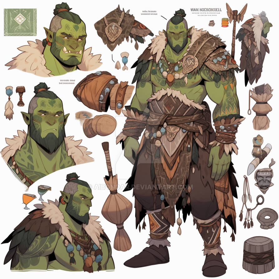 Orc Colours Adopt 4$ OPEN DND. Orc, Half orc 106 by aibondar on DeviantArt