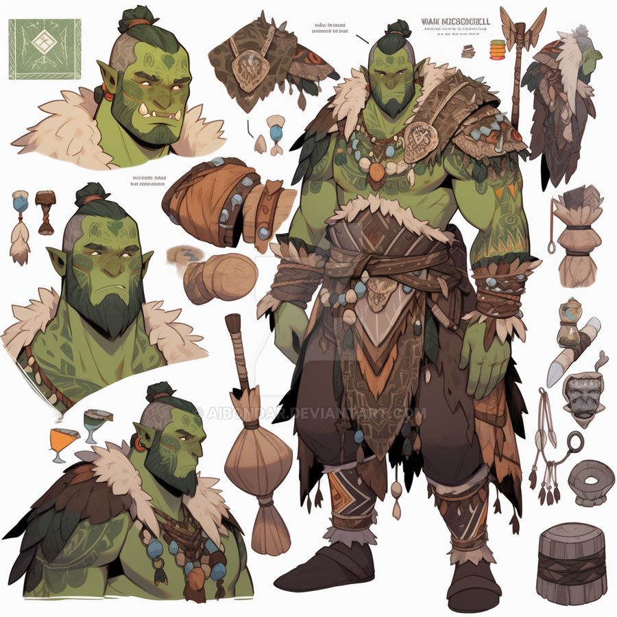 Adopt 4$ OPEN DND. Orc, Half orc 106 by aibondar on DeviantArt