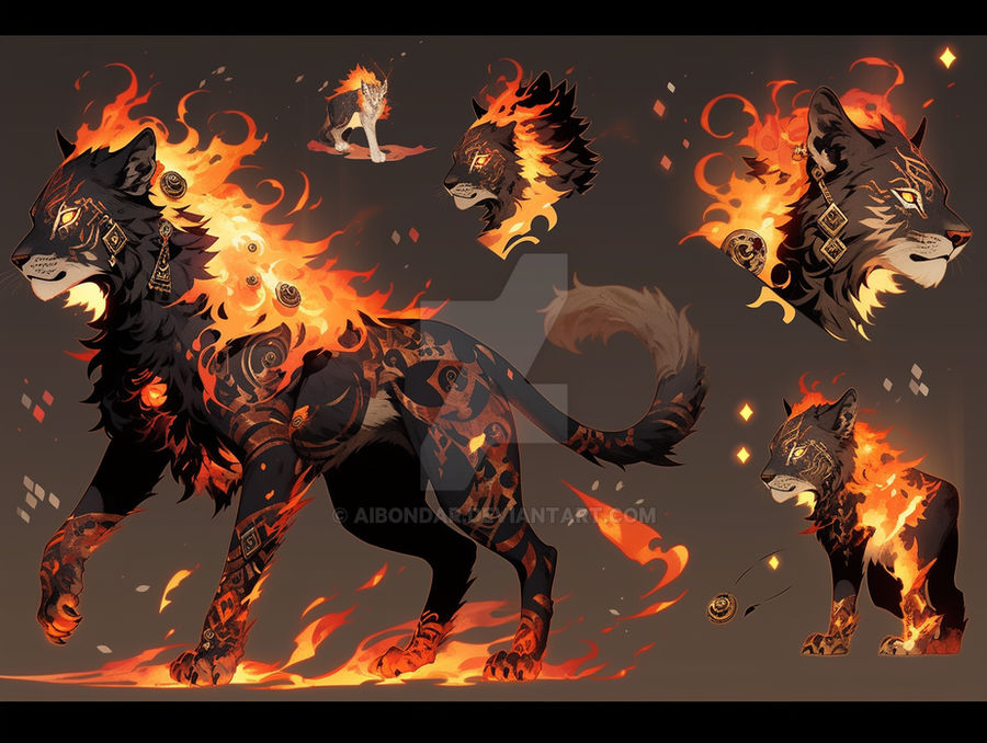Preditor Fire Animal Adopt $4. Fire animals .06.09.23 9 by aibondar on DeviantArt