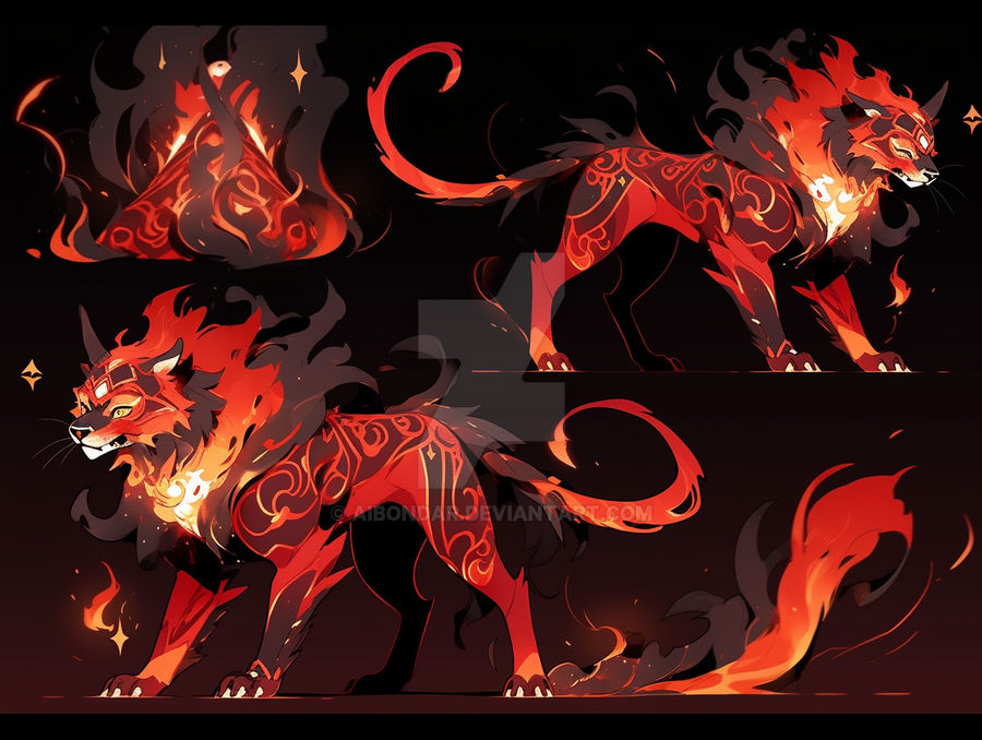 Preditor Fire Animal Adopt $4. Fire animals .06.09.23 25 by aibondar on DeviantArt