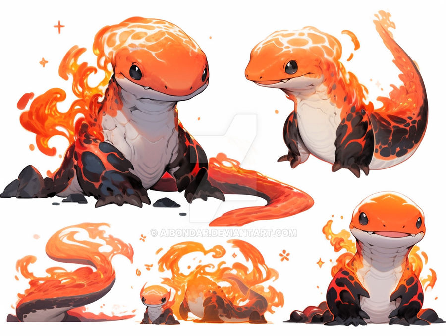 Fire salamander dragon 4$ 27.10.23 20 by aibondar on DeviantArt