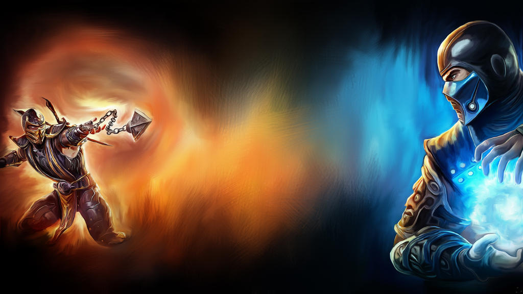 Digital Painting of Skorpion and Sub-Zero