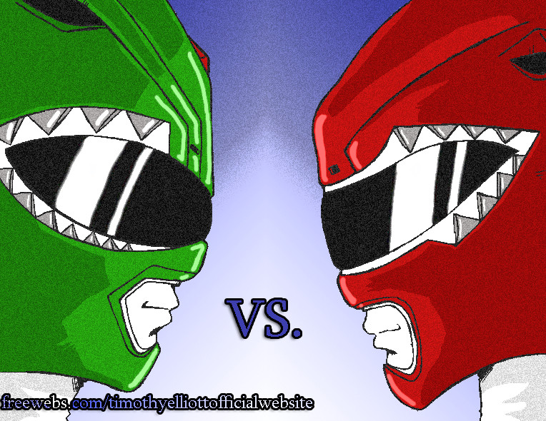 G Red Ranger Vs Green Ranger Green Vs. Red by UBob on DeviantArt